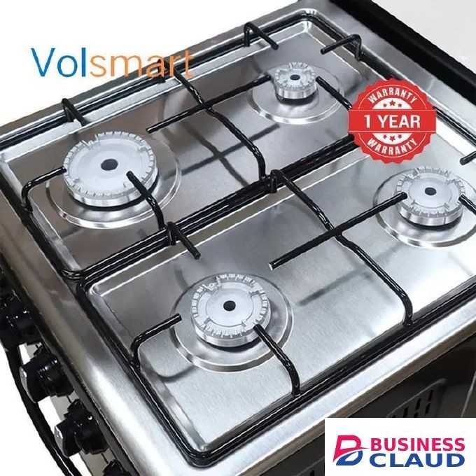 VOLSMART Gas Cooker - 50*55, 4 Gas Standing Cooker with Gas Oven+1YR WRTY