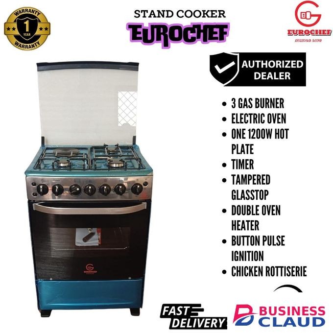 Eurochef 60*65 Free Standing Full Gas Standing Cooker With Gas Oven