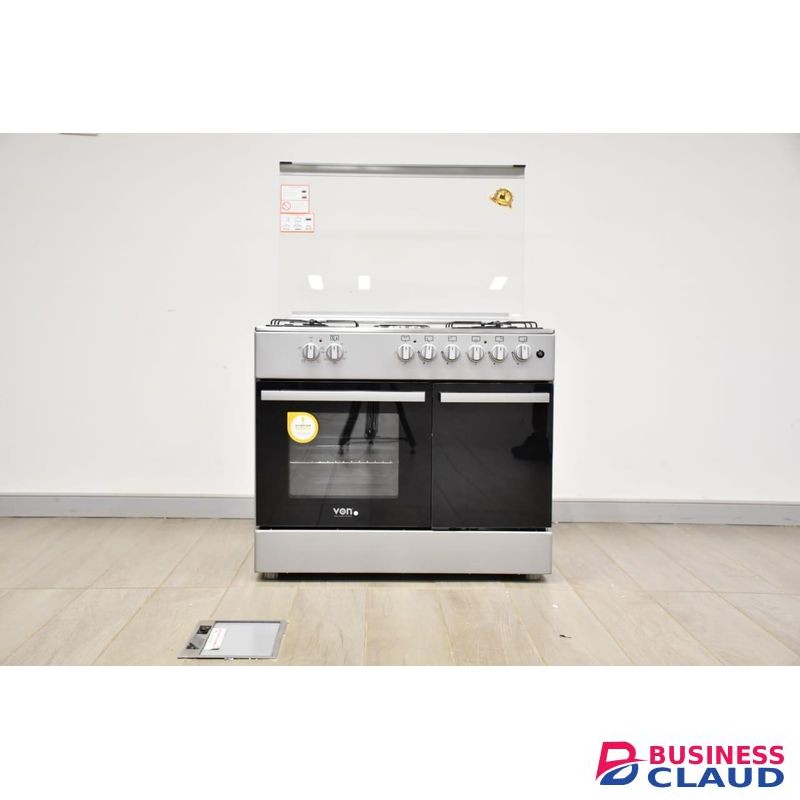 VON 90x60 Standing Cooker – 4 Gas + 2 Electric Hotplates With Oven (Silver)