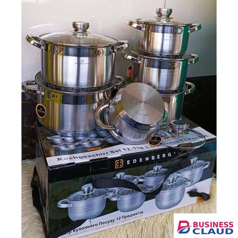 12 pcs stainless steel pots