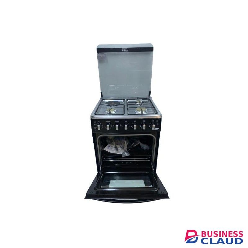 Ecomax Cooker 3 Gas Burners + 1 Hotplate With Electric Oven 60x60cm Black