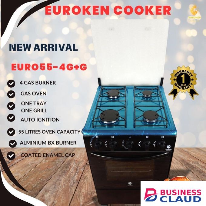 Euroken 4gas 50*55 Standing Cooker With Gas Oven
