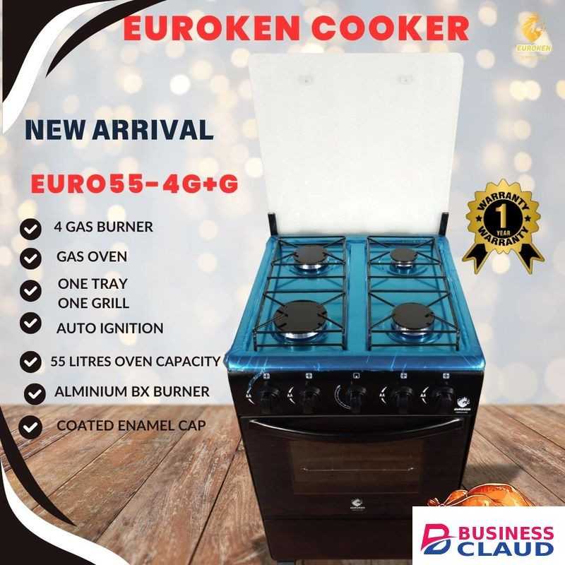 Euroken 4gas 50*55 Standing Cooker With Gas Oven