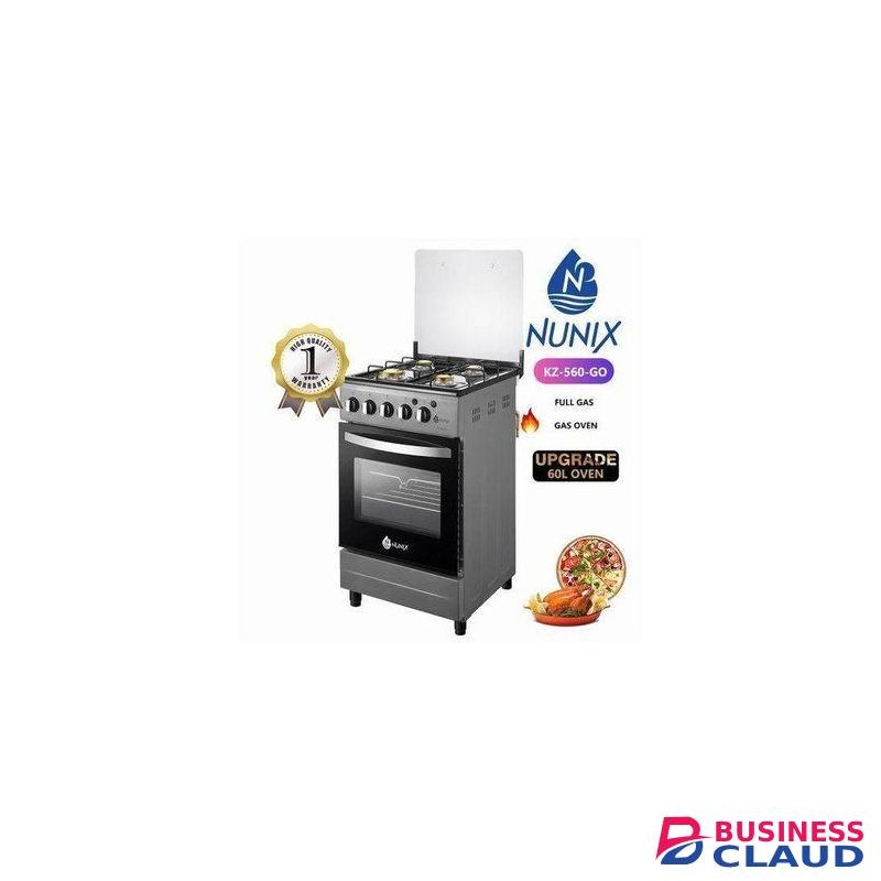 Nunix Full Gas 50 * 55 Freestanding cooker with gas oven - Silver