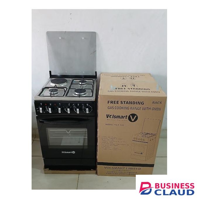 VOLSMART 3gas +1 electric Free Standing cooker with JET VALVES AND Electric oven and free pipe and regulator
