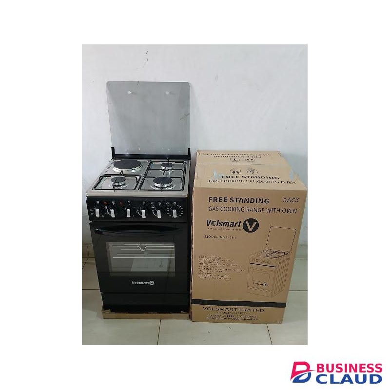 VOLSMART 3gas +1 electric Free Standing cooker with JET VALVES AND Electric oven and free pipe and regulator