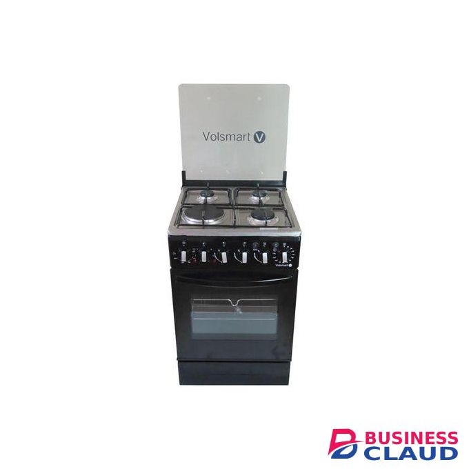 4 Burners Free Standing Gas Cooker Cooking Range with 60L Oven 3 Gas + 1 Electric