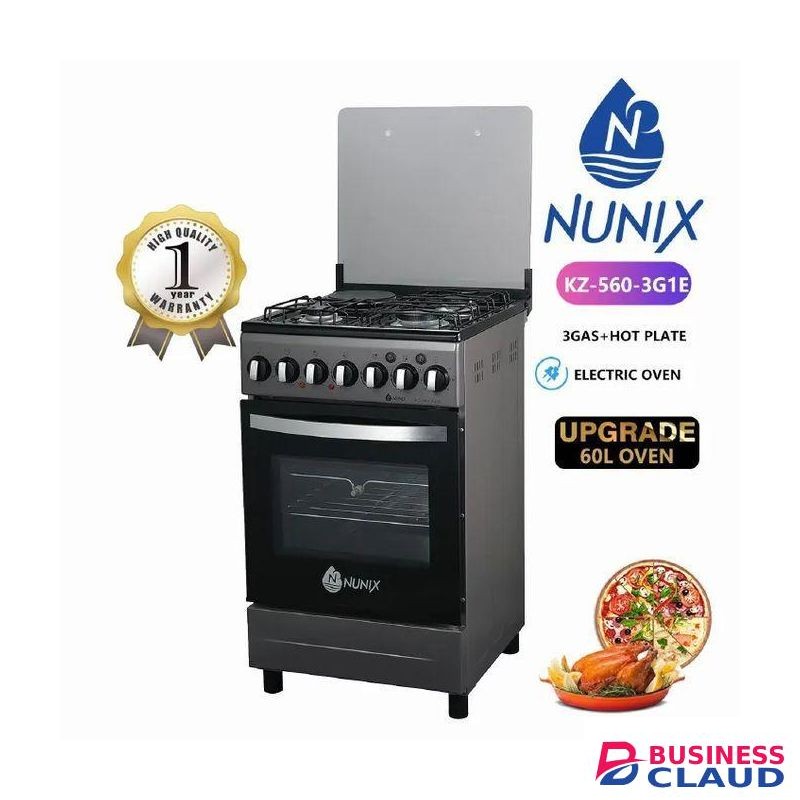 Nunix 3gas + 1 Electric Free Standing electric Oven Gas Cooker