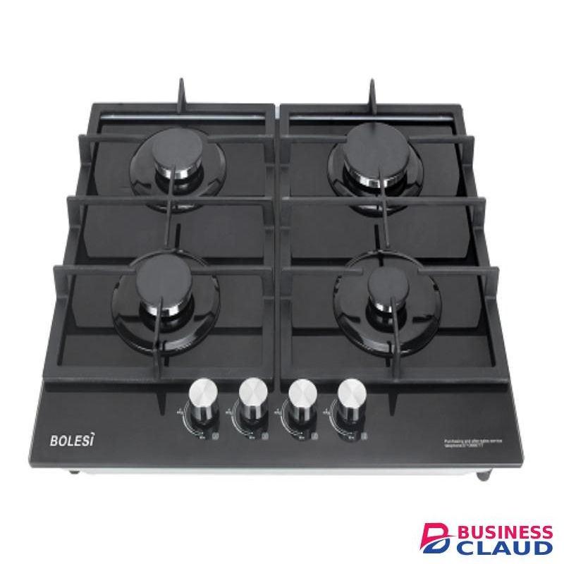 Bolesi Hob cooker 4gas Tampered Glass Cast Iron Grills H59-4006B,60*60cm