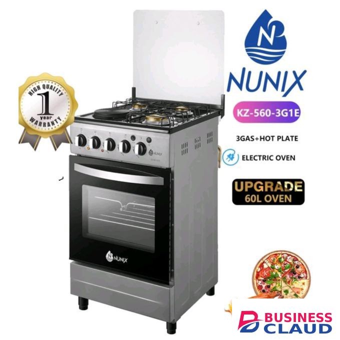 Nunix 3+1 gas Free standing Cooker with electric oven