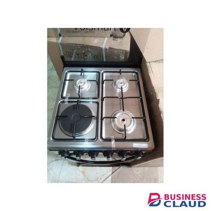 ICECOOL 4 Burners Free Standing Gas Cooker Cooking Range with 60L Oven 3 Gas + 1 Electric VGS-581 Black