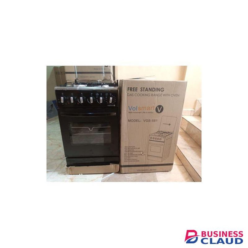 ICECOOL 4 Burners Free Standing Gas Cooker Cooking Range with 60L Oven 3 Gas + 1 Electric VGS-581 Black