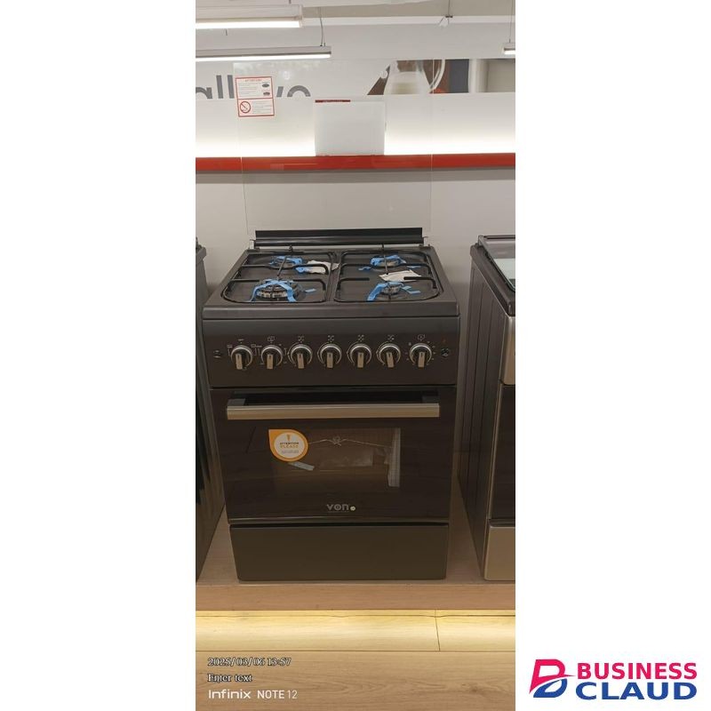 VON 58x58 Cooker with 4 Gas Burners & Electric Oven