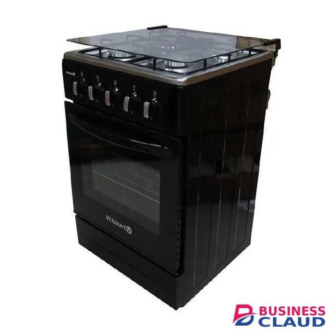 VOLSMART Standing Gas Cooker - 50*55, 4 Gas Jet Burners +Gas Oven - Black