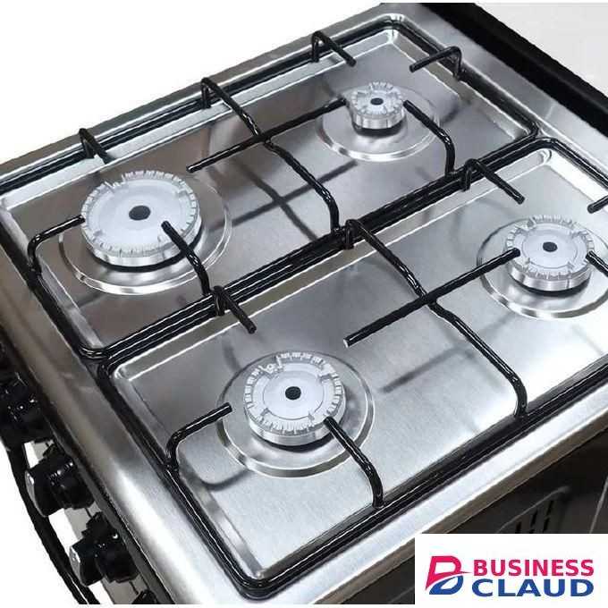 VOLSMART Standing Gas Cooker - 50*55, 4 Gas Jet Burners +Gas Oven - Black