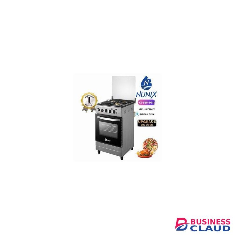 Nunix Free Standing 3 Gas Burner +1 Electric Cooker With Oven