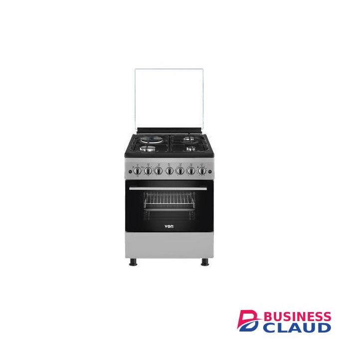 VON 58cm By 58cm, 3 Gas Pool Jet Burners +1 Electric, Free Standing Cooker With Electric Oven