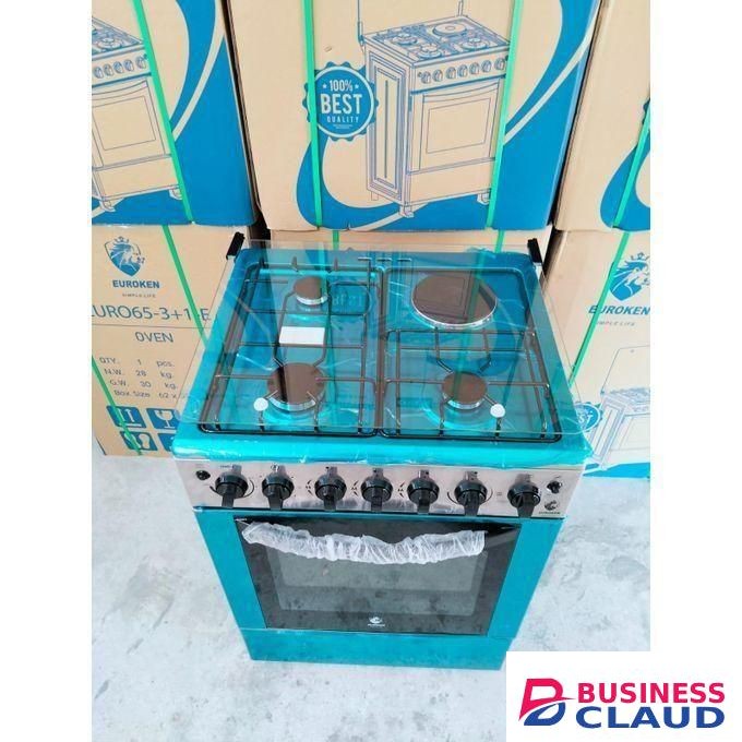Euroken 60*65 3+1 Standing Cooker With Electric Double Heater Oven ,timer,light And Auto Ignation