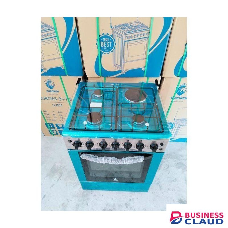 Euroken 60*65 3+1 Standing Cooker With Electric Double Heater Oven ,timer,light And Auto Ignation