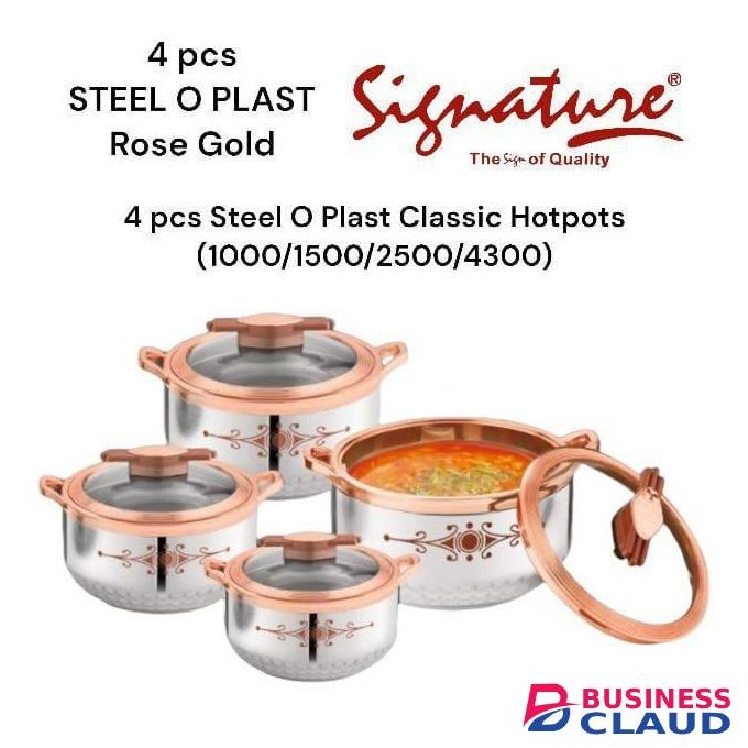 Signature 4 Pcs Steel O Plast Hotpots -(1000/1500/2500/4300)