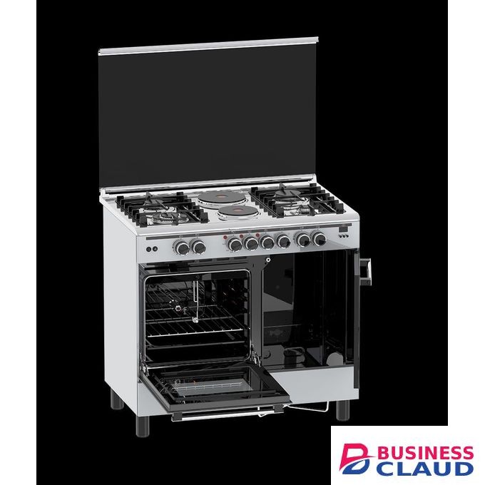 Haier HCR6042DES 4 Gas Burner + 2 Electric Plates Cooker – 60x90cm with Rotisserie & Built-In Timer