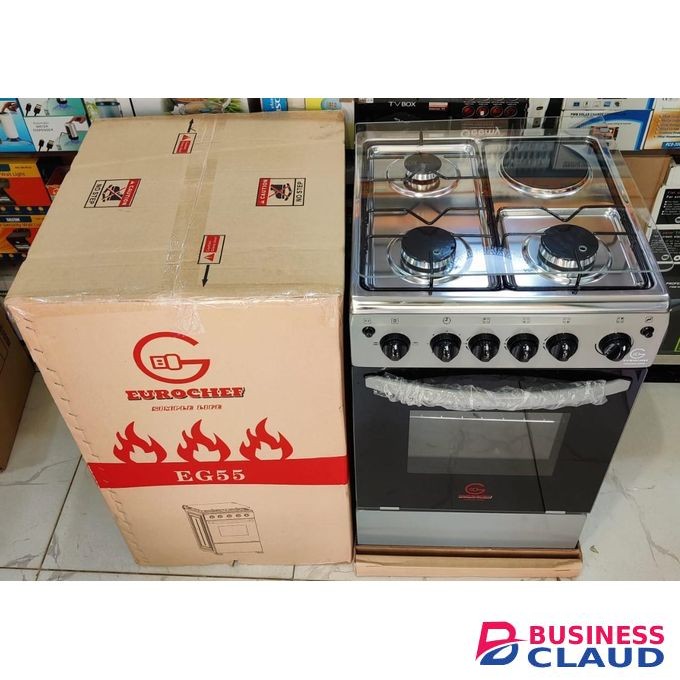 Eurochef 50x50, 3 Gas Jet Burners + 1 Electric, Electric Oven, Rotisserie Free Standing Cooker