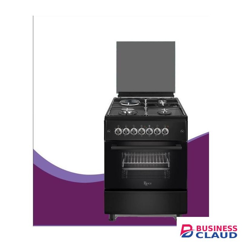 Roch 60cm x 60cm, 3 Gas Jet Burners + 1 Hot Plate, Electric Oven & Rotisserie Free Standing Cooker
