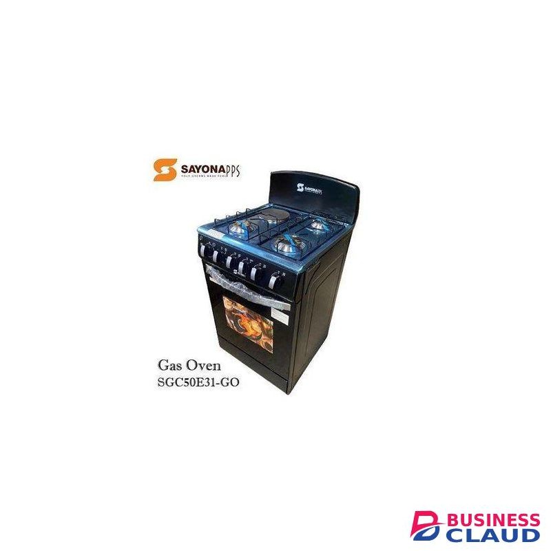 Sayona Black 3gas+1 Electric Plate Standing Cooker With Electric Oven