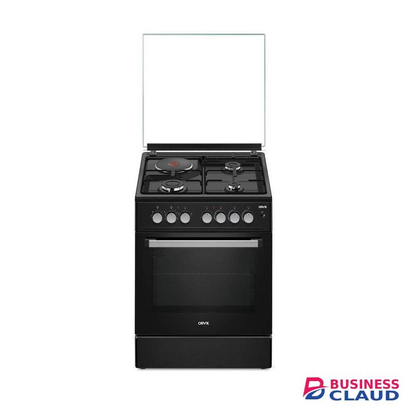 Oryx Standing Cooker - 60*60, 3 Gas Jet Pool Burners + 1 Rapid Plate, Black, ROTISSERIE & Electric Oven