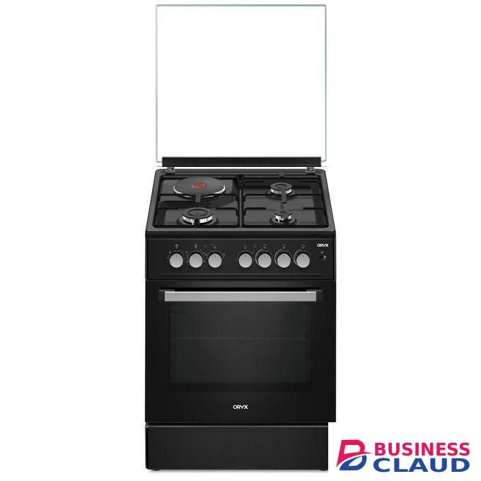 Oryx Standing Cooker - 60*60, 3 Gas Jet Pool Burners + 1 Rapid Plate, Black, ROTISSERIE & Electric Oven
