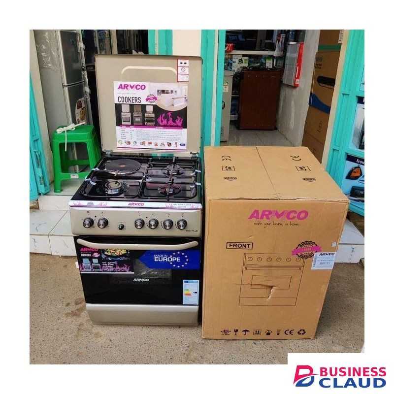 Armco 60* 60cm 3 Gas+1 Electric with Electric Oven, Double Glass Oven Door - Silver + FREE GIFTS