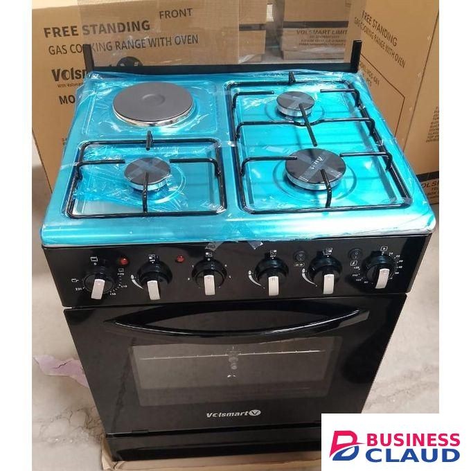 VOLSMART Free Standing 60cm x 60cm , 3 Gas Jet Burners + 1 Hot Plate cooker, Electric Oven+1 YEAR WARRANTY