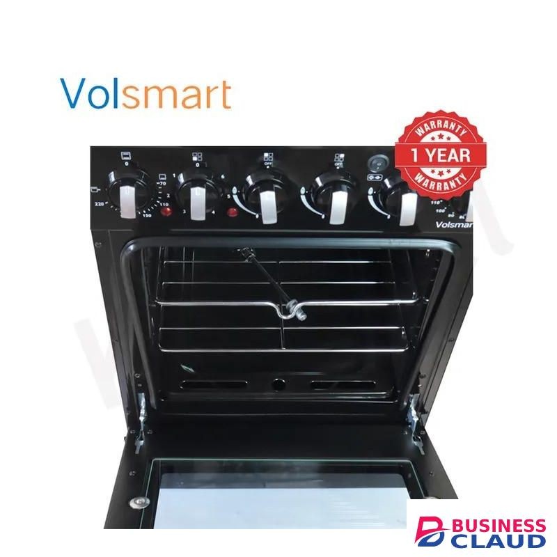 VOLSMART Free Standing 60cm X60cm, 3 Gas Pool Jet Burners + 1 Hot Plate Cooker with Electric Oven