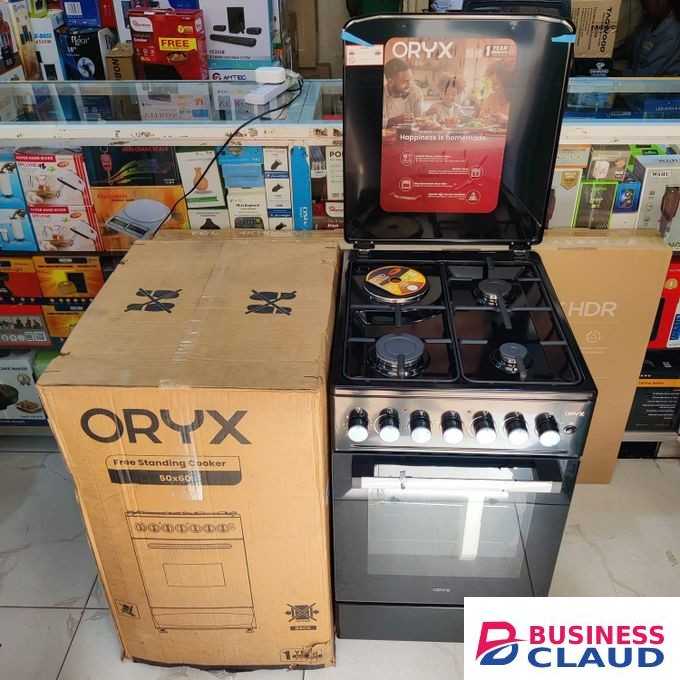 50cm x 60cm Standing Cooker with 3 Gas Pipe Burners + 1 RAPID Hot Plate and Electric Oven
