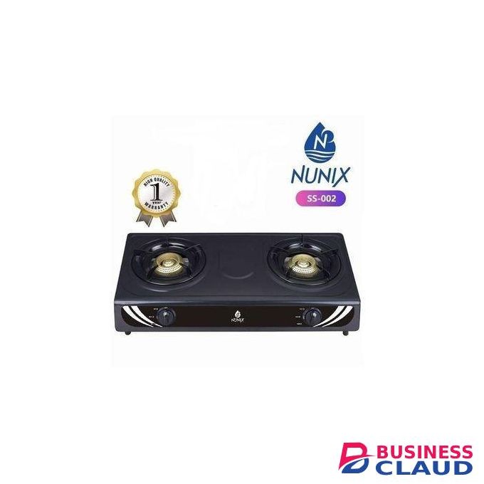 Nunix Auto Ignition Two Burner Gas Cooker Stove + Pipe +Regulator,Auto-Ignition Two-Burner Gas Cooker Stove with Pipe and Regulator Included