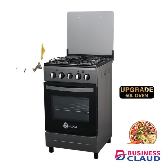 Nunix 3 gas +1 electric Hotplate Free Standing Cooker with Gas Oven