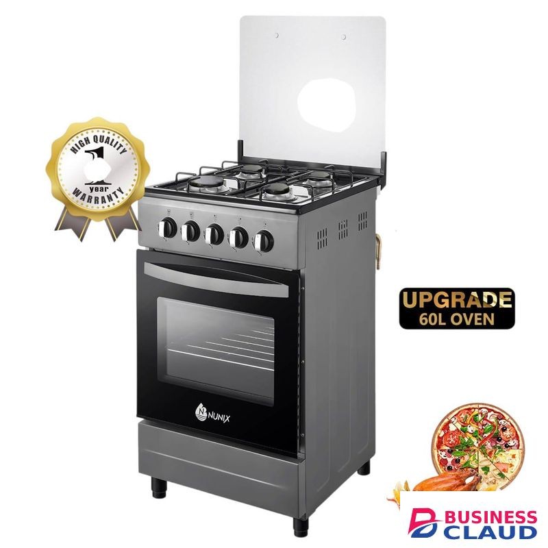 Nunix Automatic 4 Burners Full Gas Free Standing Cooker with Gas Oven