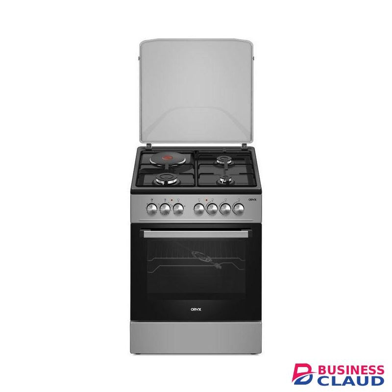 Oryx 60x60 with 3 Gas Jet Burners + 1 Rapid Hot Plate, Button Ignition,4 Function Electric Oven with Chicken Rotisserie+1YR WARRANTY