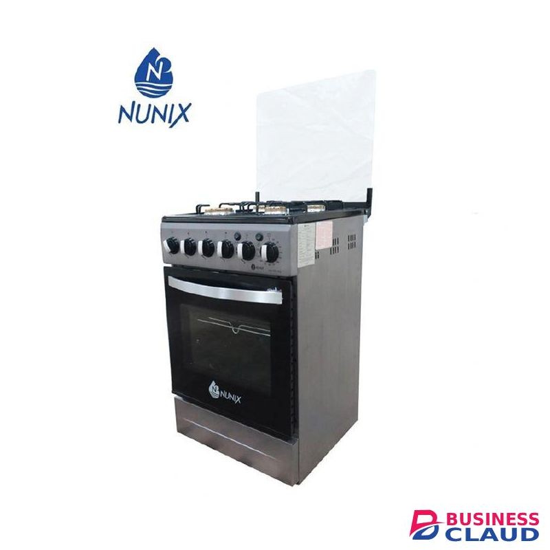 Nunix 55cm Cooker, 4 Gas Burners, Gas Oven