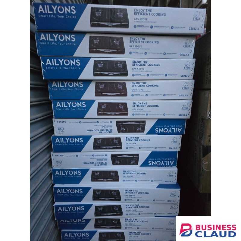 AILYONS Table Top Double Burner Glass Gas Stove Cooker + FREE EXTENSION
