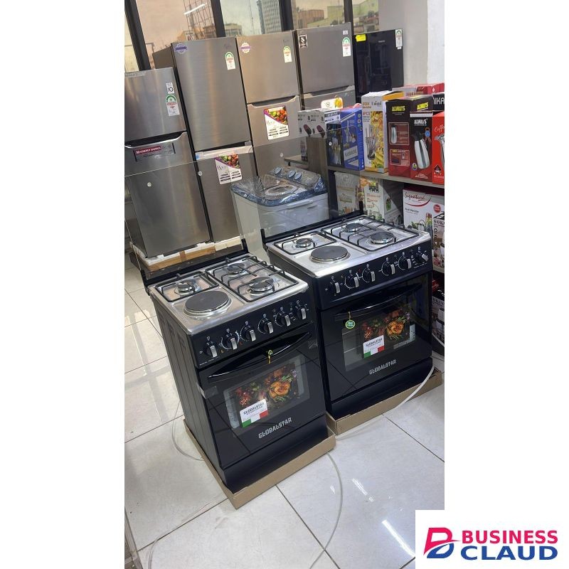 50x55 JET 3+1 Standing Cooker with Electric Oven – Black
