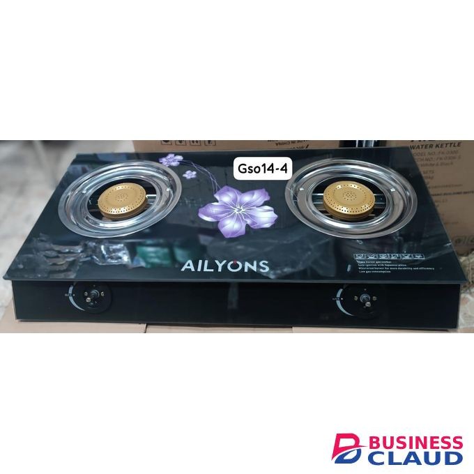 AILYONS Glass Top 2-Burner Gas Cooker – Elegant, Efficient & Durable