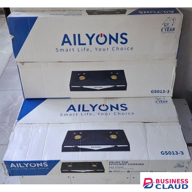 AILYONS 2 Burner Table Top Stainless Steel Gas Stove Cooker High Efficiency Compact Design Easy Clean Durable Cooking Appliance for Home Kitchen and Outdoor Use