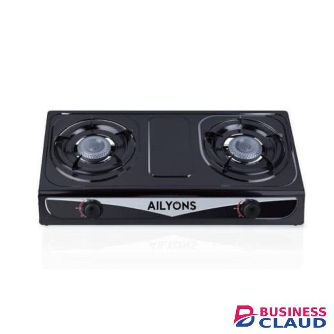 AILYONS 2 Burner Table Top Stainless Steel Gas Stove Cooker Perfect for Home Kitchen Cooking Fast Efficient Durable Portable Design Safe and Easy to Use