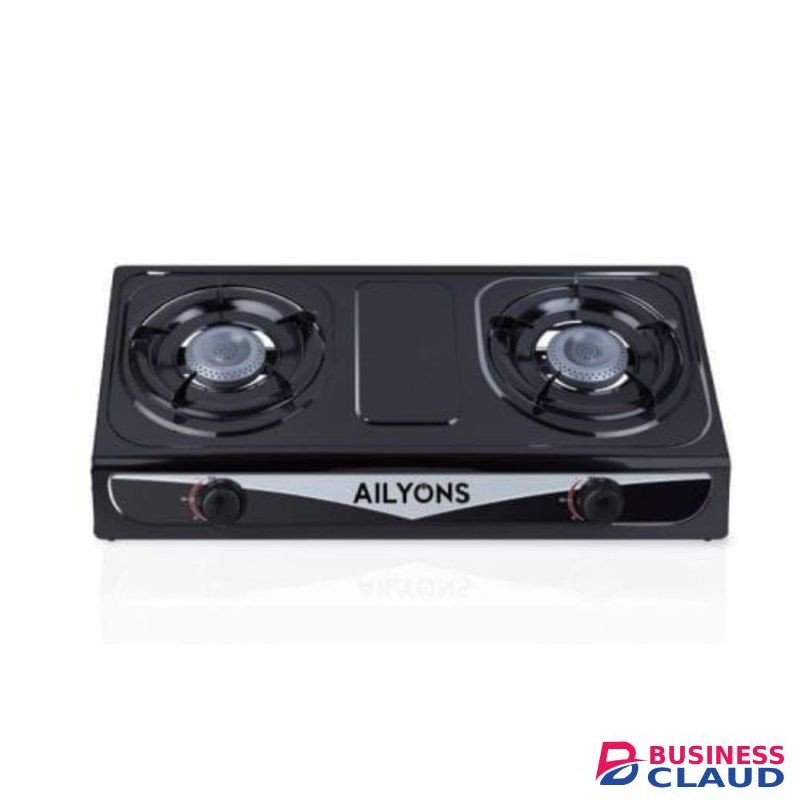 AILYONS 2 Burner Table Top Stainless Steel Gas Stove Cooker Perfect for Home Kitchen Cooking Fast Efficient Durable Portable Design Safe and Easy to Use