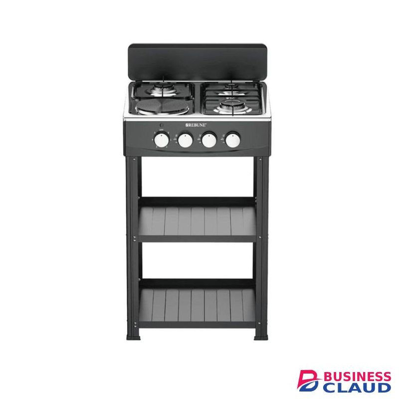 Rebune Gas Stove Cooker With Shelves 3gas + 1Electric Hotplate Automatic iginition black 1yr warranty