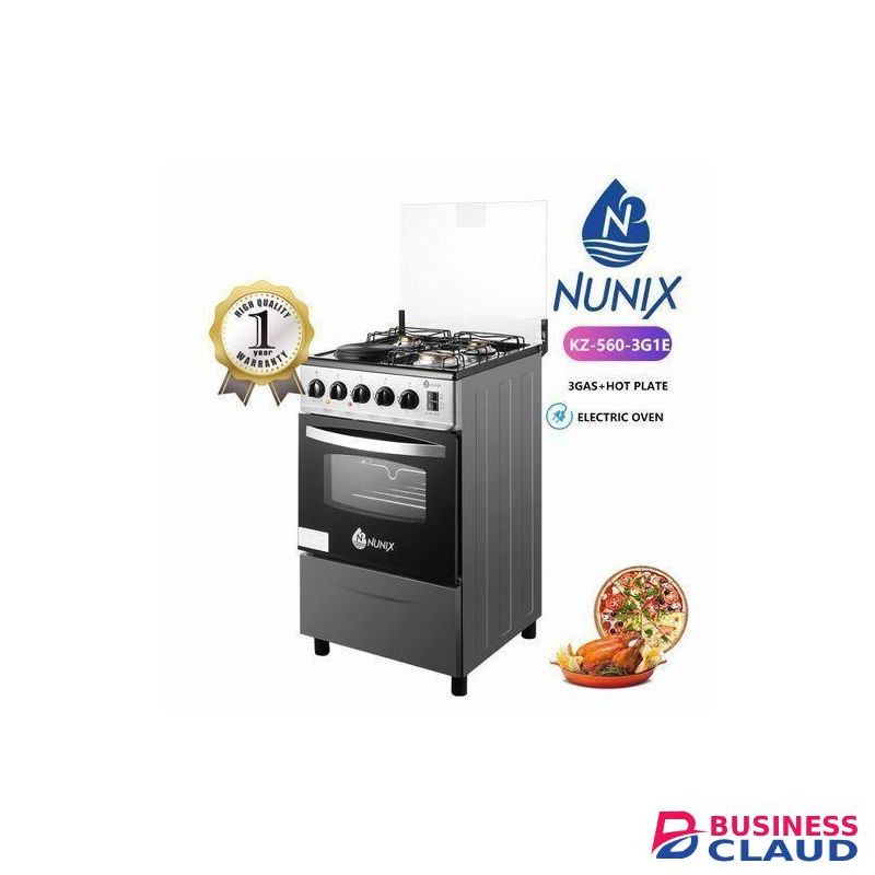 Nunix Free Standing 3 Gas Burner +1 Free Standing 3 Gas Burner +1 Electric Cooker With OvenElectric Cooker With Oven