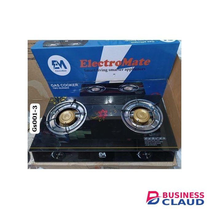 ElectroMate Strong Glass Table Top Gas Cooker Stove-