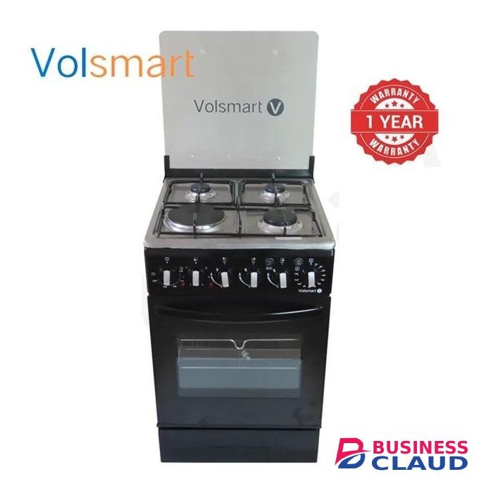 VOLSMART 50cm x 50cm, 3 Gas +1 Electric HotplateFree Standing cooker with Electric Oven