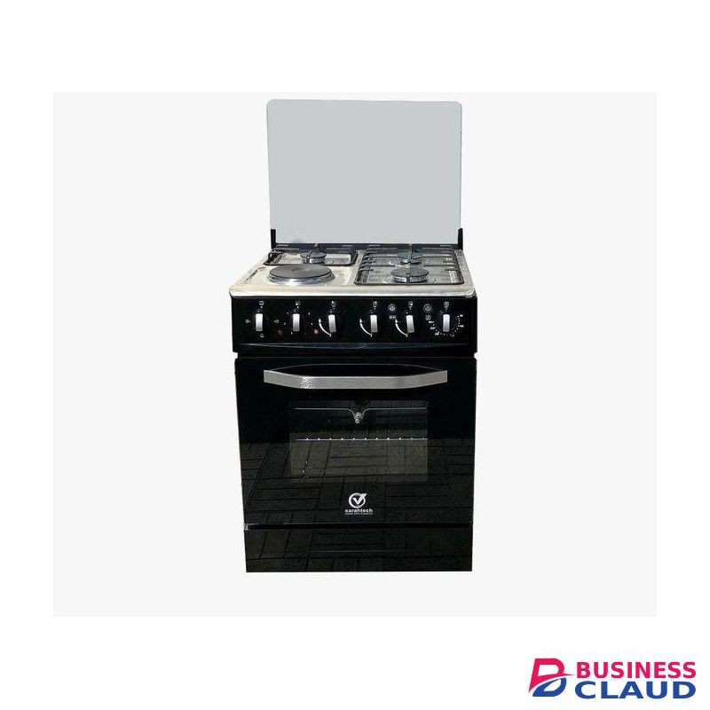 Sarah 60cm x 60cm, 3 Gas Pool Jet Burners + 1 Hot Plate,Free Standing Cooker with Electric Oven